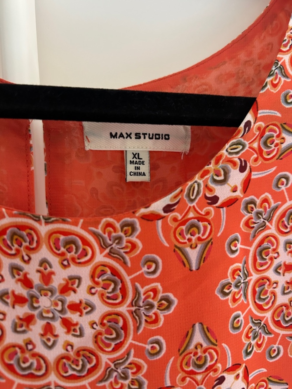 Max Studio Orange Printed Sleeveless Camisole - Picture 2 of 3